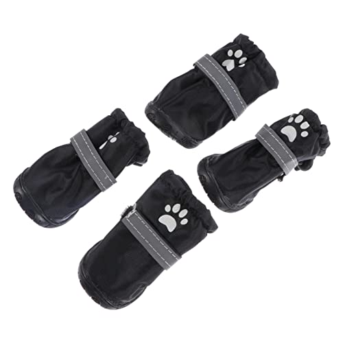 DECOMELODY 4 Stück Haustier wasserdichte Schuhe rutschfeste Hundesocken rutschfeste Hundestiefel rutschfeste Regenschuhe Für Welpen Hundeschuhe Heimtierbedarf Schuhe Für Hunde Polyester Black von DECOMELODY