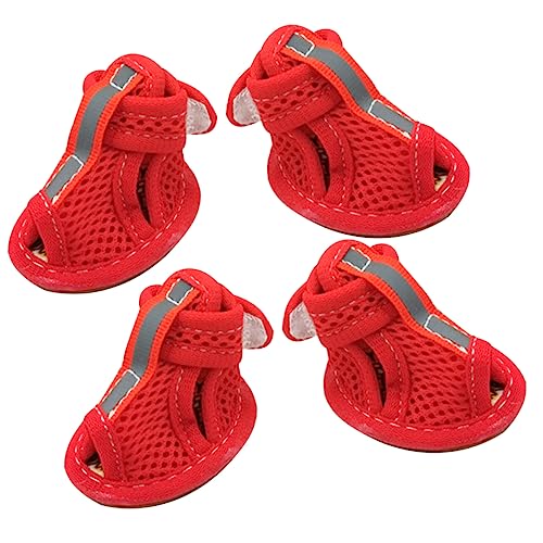 DECOMELODY Haustierschuhe 4er-Pack Atmungsaktive Hundeschuhe Aus Netzmaterial Bequem für Outdoor-aktivitäten Nicht für von DECOMELODY