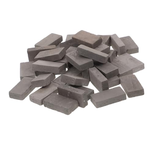 DECOMELODY 40st Mini-Steine Betonblöcke Miniatur-ton Ziegel Für Draußen Schwimmender Baumstamm Für Kampffische Puppenhausfliese Puppenhauszubehör Baumaterial Roter Ton Gebrannt Dark Grey von DECOMELODY