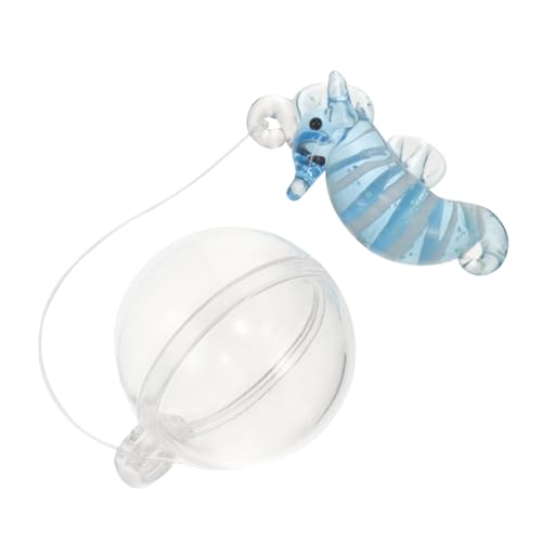 DECOMELODY Aquarium Dekoration Seepferdchen Tank Fischstand leuchtende Aquariendekorationen unterwasserwelt Seahorse bastelset basteln Aquarium-Anhänger Aquariumdekorationen Glas Sky-Blue von DECOMELODY