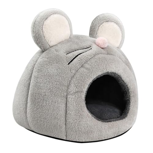 DECOMELODY Haustierbett Kleintierhängematte beruhigendes Hundebett Heufütterung Hasenhaus Zwinger kanninchenhäuser kaninchenhäuser petbett Hamster Plüschnest Hamsternest Fussel Grey von DECOMELODY