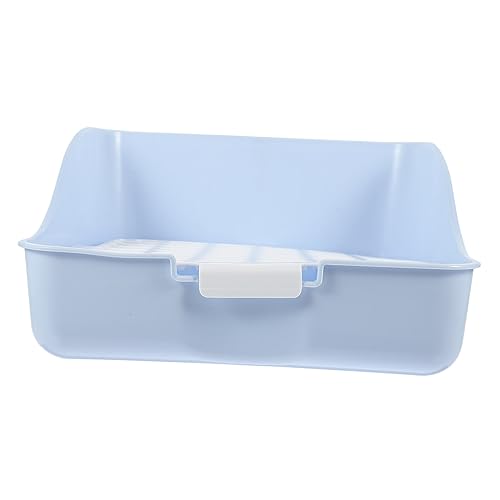 DECOMELODY Kasten Kaninchentoilette Quadratische Toilette Bausatz Kaninchen Behandelt Geweih Wild Heu System Kaninchen-Tier-töpfchen-Trainer Automatisch Pfote REH Plastik Sky-Blue von DECOMELODY