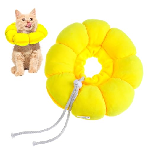 DECOMELODY Katzenhalsband Haarkätzchen Dekoration Kätzchen Katzenzapfen Kätzchenkegel, Damit Sie Nicht Mehr Lecken Werkzeugkätzchen Neugeborenes Kätzchen Flaum Yellow von DECOMELODY