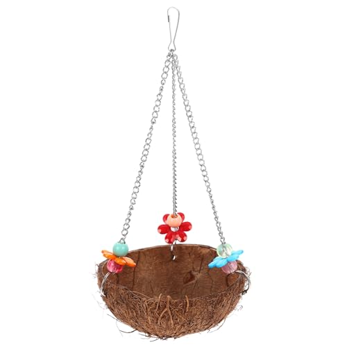 DECOMELODY Natürliches Kokosnussschalen Vogelnest Hängend Glatt Poliertes Dekoratives Vogelhaus mit Schaukel Umweltfreundliches Nistmaterial für Papageien und Kleine Vögel Zufällige Farbe DECOMELODY Natürliches Kokosnussschalen Vogelnest Hängend Glatt Poliertes Dekoratives Vogelhaus mit Schaukel Umweltfreundliches Nistmaterial für Papageien und Kleine Vögel Zufällige Farbe von DECOMELODY