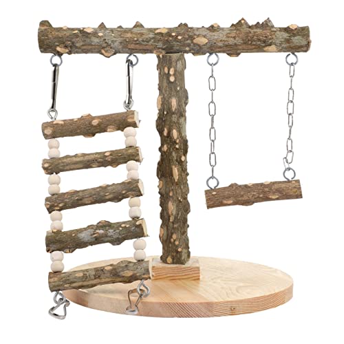 DECOMELODY Vogelsitzstange Aus Holz Mit Klettertreppe Für Papageien Vogelkäfig Spielhalle Papageien-schleifstock Material Trainingsregal von DECOMELODY