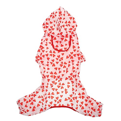 DECOMELODY Regenmantel für Haustiere Schwimmbad Hunderegenmantel mit Loch für das Geschirr hunderegencape Dog rain Jacket wimperntusche Hundekostüm für den Haushalt Kleiner hundeponcho rot von DECOMELODY