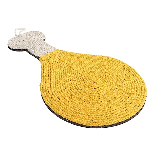 DECOMELODY Sisal Katzen Griff Katzenband Kratzen Kratzer Katzenspielzeug Kratzschutz Für Katzen Katzensachen Kätzchen-kratzunterlage Kratzmatte Für Katzen Kratzunterlage Für Katzen Eva Yellow von DECOMELODY