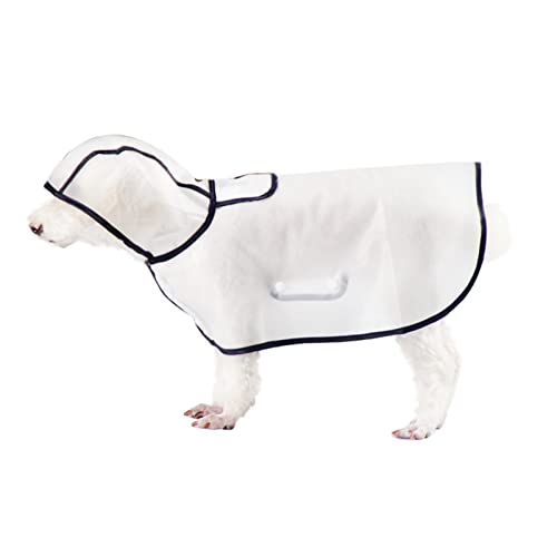 DEDEMCO Hunde-Regenmantel mit Kapuze, Welpen, Regenponcho-Umhang, transparenter Regenmantel, wasserdichte Regenjacke für Hunde, Welpen, Größe L von DEDEMCO