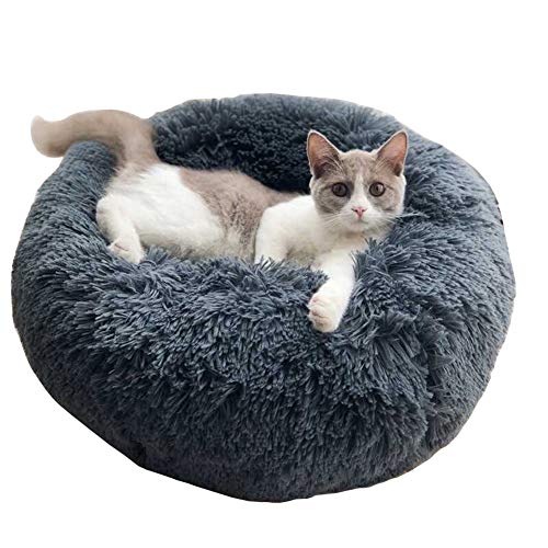 DEEN Rundes oder ovales Kuschelkissen für Welpen, Katze, weiches Sofa, Kuschel-Nest, Bett für kleine und mittelgroße Hunde und Katzen, waschbar von DEEN