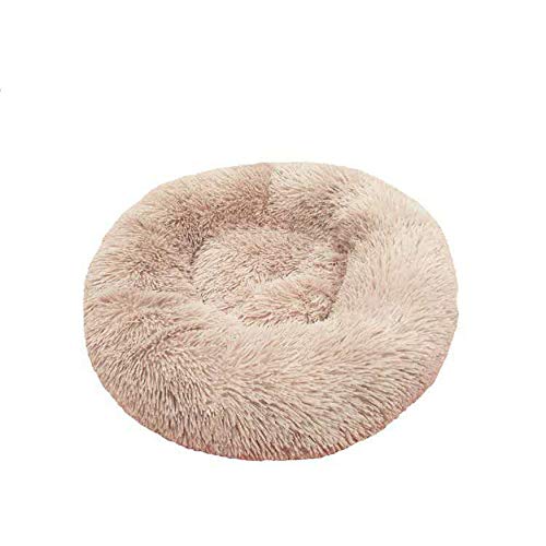 Hundebett aus weichem Plüsch, rutschfest, für mittelgroße und extra große Hunde und Katzen, gemütliches Haustierbett im Schlafzimmer, Wohnzimmer und Flur, Beige, 100 cm von DEEN