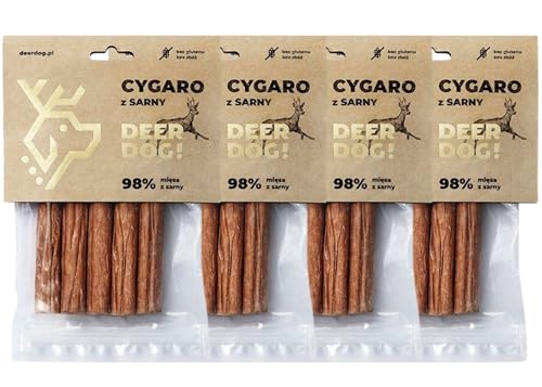 DEER DOG! 4 x Beef Stick -REH- 5 Stück in der Verpackung, gesunde Premium Hundesnacks - Hundesnack -Proteinreiche Hundeleckerli- extra fleischig von DEER DOG!