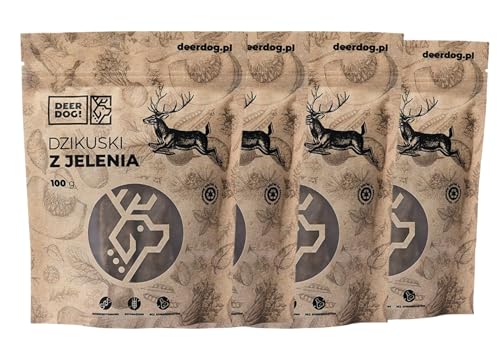 DEER DOG! Hirsch Sticks 4 x 100 gr Verpackung, gesunde Premium Hundesnacks, Hundesnack - Proteinreiche Hundeleckerli - extra fleischig von DEER DOG!