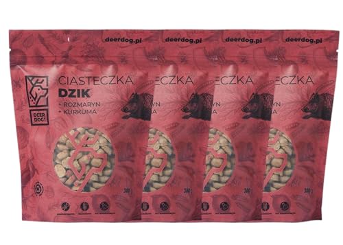 DEER DOG! Windschein Kekse 4 x 300 gr Verpackung, gesunde Premium Hundesnacks, Hundesnack - Proteinreiche Hundeleckerli -extra fleischig von DEER DOG!