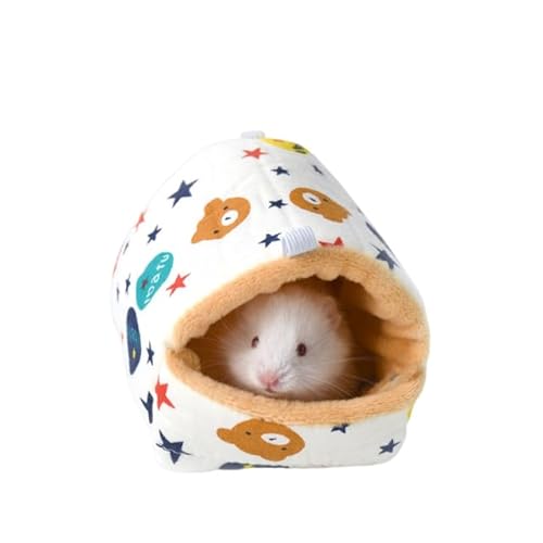 DEJIN Warmes Bett für Hamsterkäfig, Haustier-Hängematte, Schwein, Eichhörnchen, Winterhaus, Samt, Schlafen, kleine Haustierartikel, bedruckt, Größe S von DEJIN