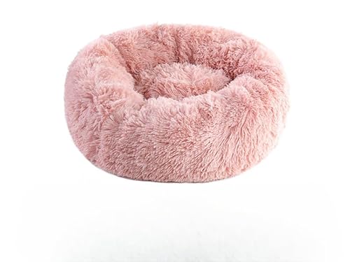 DEJIN Winter Plüsch Katzennest für Katzen und Hunde - Warm abnehmbar und waschbar - Rundes Katzenbett - Saisonale Dekoration Universal - Rosa 40 cm von DEJIN