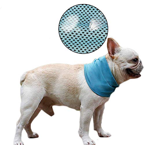 DELIFUR 2 Stück Hund Instant Cooling Schal Sommer Haustier Bandana Katzenhalsband Eistücher für Bulldogge (M) von DELIFUR