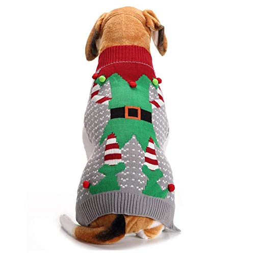 DELIFUR Hundeclown Winterpullover Haustier Weihnachten Hundepullover Hässliche Elf Haustier Pullover Clown Urlaub und Party für Hund und Katze von DELIFUR