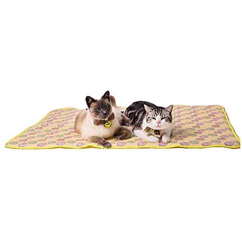 DELIFUR Pet Cooling Mat Katze Hund Kissenauflage Sommer Cool Down Angenehm Weich Für Haustiere und Erwachsene (S, Gelb) von DELIFUR