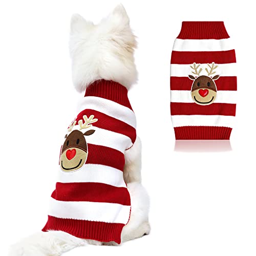 DELIFUR Urlaub Weihnachten Rentier Pullover Hundepullover Jahr Weihnachten Pullover Haustierkleidung für kleine Hunde und Katzen(L) von DELIFUR