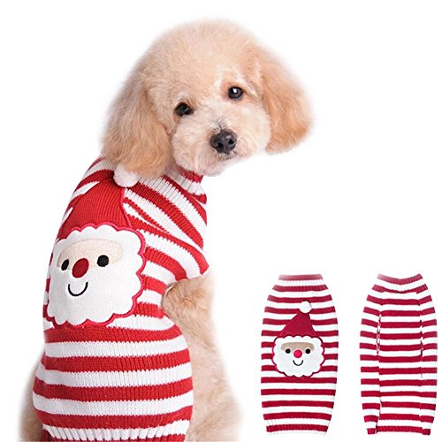 DELIFUR Weihnachtsmann Pullover Haustier Pullover Weihnachten Hund Urlaub Pullover Weihnachts Pullover Kaltwetter Mantel für kleine bis mittelgroße Hunde und Katzen (XL) von DELIFUR