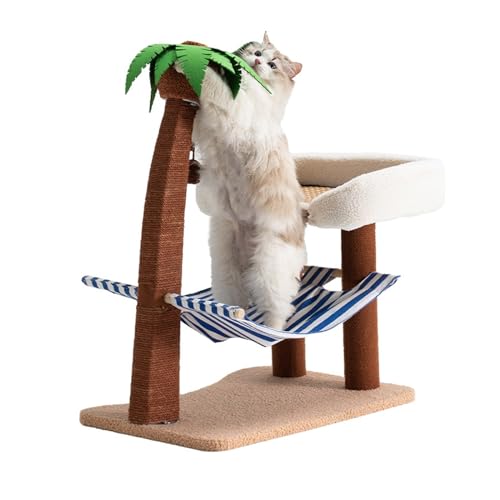 Coconut Island Katzen-Klettergerüst, Katzenstreu-Kratzbaum, Kratzbaum, EIN Sisal-Schleifkrallen, Katzenbedarf, Katzen-Klettergerüst Einfach zu montieren (Color : Blue, Size : Without mat) von DELURA