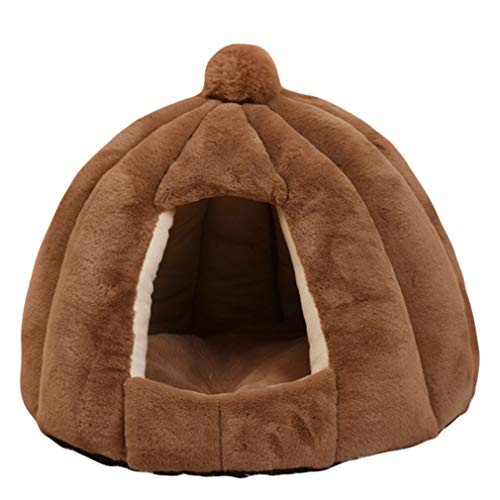 Haustierzelt, Höhlenbett for kleine und mittelgroße Welpen, Kätzchen, Hunde, Katzen, Haustiere, Schlafsack, dickes Fleece, warm, weich, Hundebett, Kuschelhöhle, Nest, gemütliches Bett for Katzenwelpen von DELURA