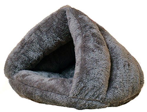 Haustierzelt, Höhlenbett for kleine und mittelgroße Welpen, Kätzchen, Hunde, Katzen, Haustiere, Schlafsack, dickes Fleece, warm, weich, Hundebett, Kuschelhöhle, Nest, gemütliches Bett for Katzenwelpen von DELURA