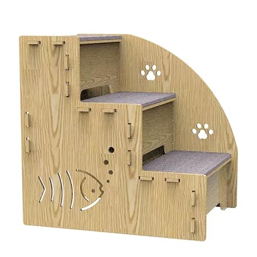 Hunderampe, Hundebett Katzentreppe für Couch, rutschfeste Haustiertreppe, Hundestufen – Am Besten für Kleine Haustiere, ältere Hunde, Katzen Mit Gelenkschmerzen (Size : Small) von DELURA