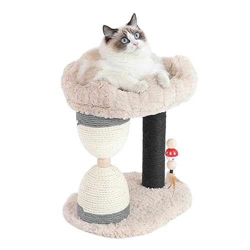 Katze Klettergerüst Cat Scratch Board Mit Glocke Scratcher for Katzen Klaue Schleifen Sofa Protector Holz Katzen Möbel Haustier Spielzeug Einfach zu montieren (Size : Funnel Wool) von DELURA