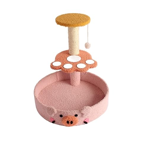 Katze Klettergerüst Katze Scratcher Kratzbaum for Katzen Training Spielzeug Katzen Baum Turm Eigentumswohnung Möbel Haustiere Scratcher Regale Einfach zu montieren (Size : Pink) von DELURA