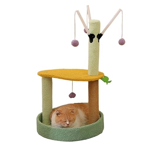 Katze Klettergerüst Katze Turm Kratzbaum for Katzen Training Klaue Schleifen Spielzeug Katzen Scratcher Mit Plüsch Ball Haustier Zubehör Einfach zu montieren von DELURA