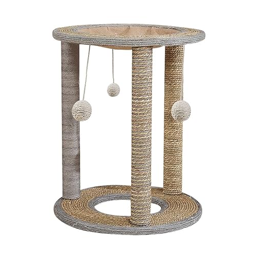 Katze Klettergerüst Katzen Scratcher Sofa Protector Cat Scratch Sisal Kratzbaum for Katzen Schleifen Klaue Haustier Spielzeug Pet Liefert Einfach zu montieren (Size : Khaki Large) von DELURA