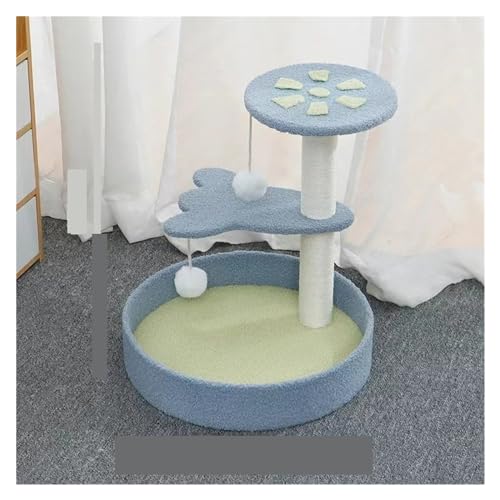 Katze Klettergerüst Sisal Katze Haus Scratcher Kratzbaum for Katzen Necken Katzen Turm Haustier Spielzeug Klaue Schleifen Spielzeug Haustier Liefert Einfach zu montieren (Color : Blue) von DELURA