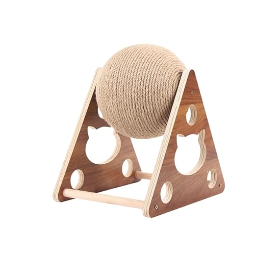 Katze Kratzen Holz Ball Klettergerüst Kätzchen Sisal Seil Schleifen Pfoten Spielzeug Katze Scratcher Tragen-beständig Haustier Liefert Einfach zu montieren (Size : Triangle-Large) von DELURA