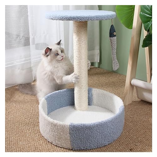 Katze Scratcher Kaktus Katze Baum Turm Condo Kratzbaum for Katzen Klettergerüst Katzen Scratch Springen Regal Haustiere Sofa Schutz Einfach zu montieren (Size : Blue) von DELURA