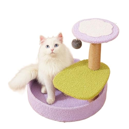 Katze Scratcher Katze Baum Turm Condo Katzen Klettergerüst Kratzbaum for Katzen Scratcher Post Haustier Möbel Nest Haustier Liefert Einfach zu montieren (Color : Purple) von DELURA