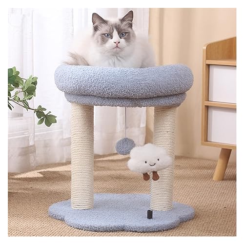 Katze Scratcher Katze Baum Turm Condo Katzen Scratcher Post Spielzeug Kratzbaum for Katzen Klettergerüst Haustier Möbel Pet Liefert Einfach zu montieren (Size : Light Blue) von DELURA