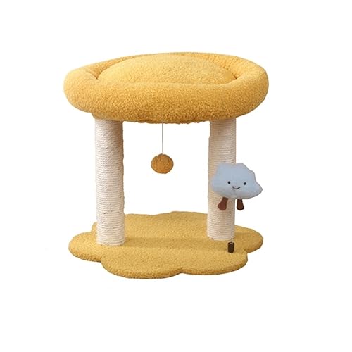 Katze Scratcher Katze Baum Turm Condo Katzen Scratcher Post Spielzeug Kratzbaum for Katzen Klettergerüst Haustier Möbel Pet Liefert Einfach zu montieren (Size : Yellow) von DELURA