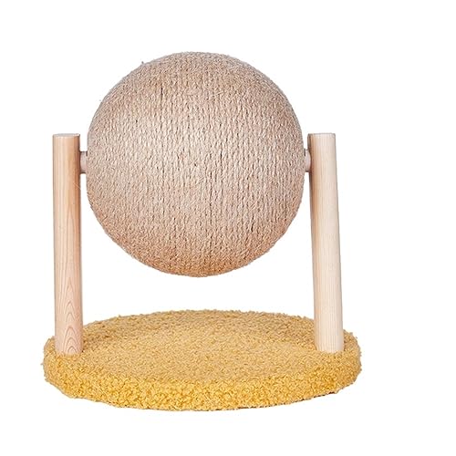 Katze Scratcher Katze Baum Turm Condo Katzen Scratcher Post Spielzeug Kratzbaum for Katzen Klettergerüst Haustier Möbel Pet Liefert Einfach zu montieren (Size : Yellow Ball) von DELURA