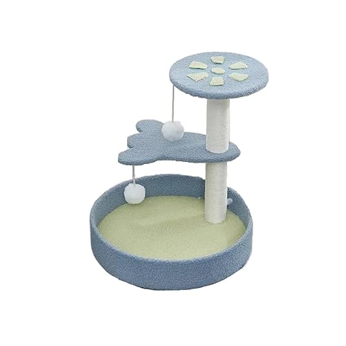 Katze Scratcher Katze Klettergerüst Kratzbaum for Katzen Stick Wolle Ball Spielzeug Katzen Scratcher Nest Haustier Produkte Haustier Zubehör Einfach zu montieren (Size : Blue) von DELURA