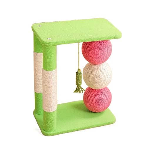 Katze Scratcher Katze Klettergerüst Spielzeug Kratzbaum for Katzen Katzen Baum Turm Condo Möbel Sofa Schutz Einfach zu montieren (Color : Green) von DELURA