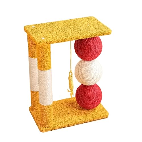 Katze Scratcher Katze Klettergerüst Spielzeug Kratzbaum for Katzen Katzen Baum Turm Condo Möbel Sofa Schutz Einfach zu montieren (Color : Yellow) von DELURA