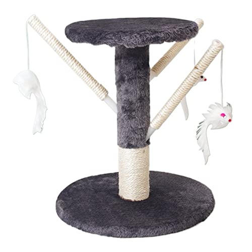 Katze Scratcher Katzen Klettergerüst Mit Wolle Maus Kratzbaum for Katzen Springen Sisal Cat Scratch Lustiges Haustier Spielzeug Haustier Möbel Einfach zu montieren (Color : Dark Gray) von DELURA