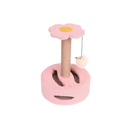 Katze Spielzeug Kratzbaum Mit Ball Sisal Seil Scratcher Baum Turm Holz Plattenspieler Ball Kätzchen Klettergerüst para Gatos Liefert Einfach zu montieren (Size : Pink) von DELURA