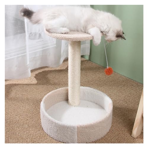 Katze Turm Katzen Klettergerüst DREI-Schicht Katze Scratcher Springen Plattform Kratzbaum for Katzen Scratcher Spielzeug Pet Zubehör Einfach zu montieren (Size : Beige) von DELURA