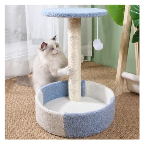 Katze Turm Katzen Klettergerüst DREI-Schicht Katze Scratcher Springen Plattform Kratzbaum for Katzen Scratcher Spielzeug Pet Zubehör Einfach zu montieren (Size : Blue) von DELURA