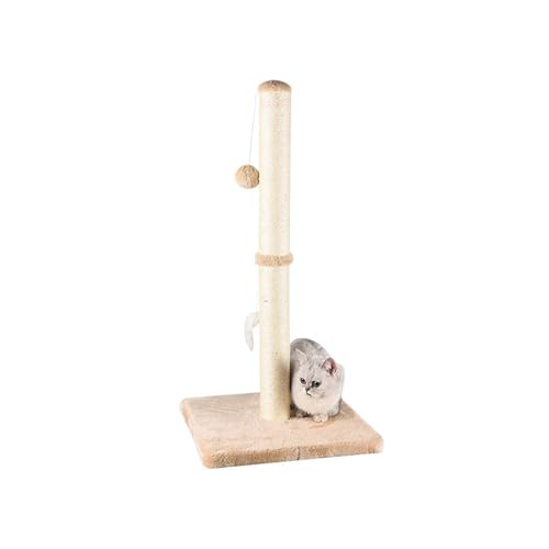 Katzen-Klettergerüst, Sisal, Katzenkratzbrett, Katzenkratzbaum, vertikaler Kletterpfosten, Haustierspielzeug, Kratzfest, verschleißfest Einfach zu montieren (Color : Beige) von DELURA