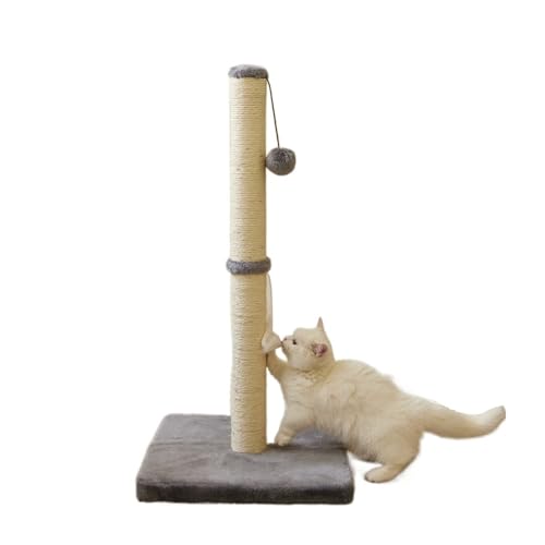 Katzen-Klettergerüst, Sisal, Katzenkratzbrett, Katzenkratzbaum, vertikaler Kletterpfosten, Haustierspielzeug, Kratzfest, verschleißfest Einfach zu montieren (Color : Light Gray) von DELURA