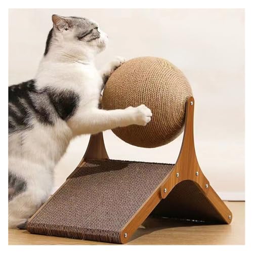 Katzen-Klettergerüst, Vertikales, Kratzfestes Katzenspielzeug, Drehbares Sisalseil, Katzengreifball, Katzenturm Einfach zu montieren (Color : L-Herringbone) von DELURA