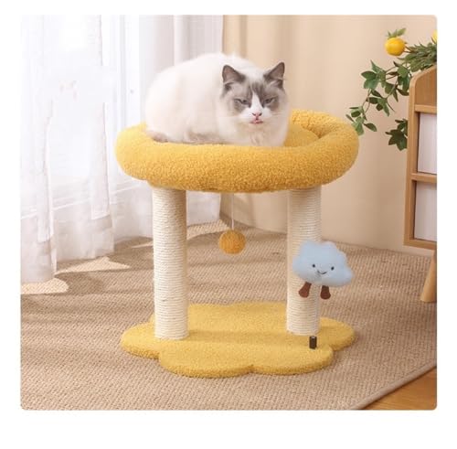 Katzenkletterregal, Katzenstreu, EIN Katzenregal, Katzenspielzeug, Kratzbaum, Heimtierbedarf, Haustierspielzeug, Doppellagiges, Weiches Kissen Einfach zu montieren (Color : Yellow) von DELURA